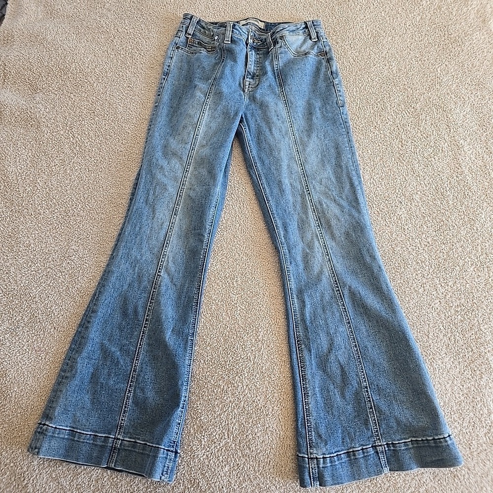 Rock & Roll High Rise Trouser Denim Jeans‎ Wide-leg Size 30/32 Festival Concert
